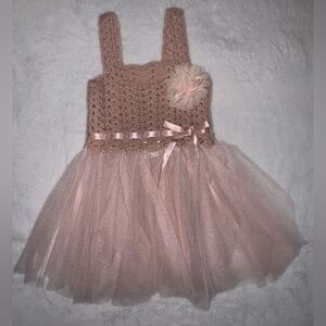 “My First Dress” Elly & Emmy  Pink Crochet & Tulle | 0-6m